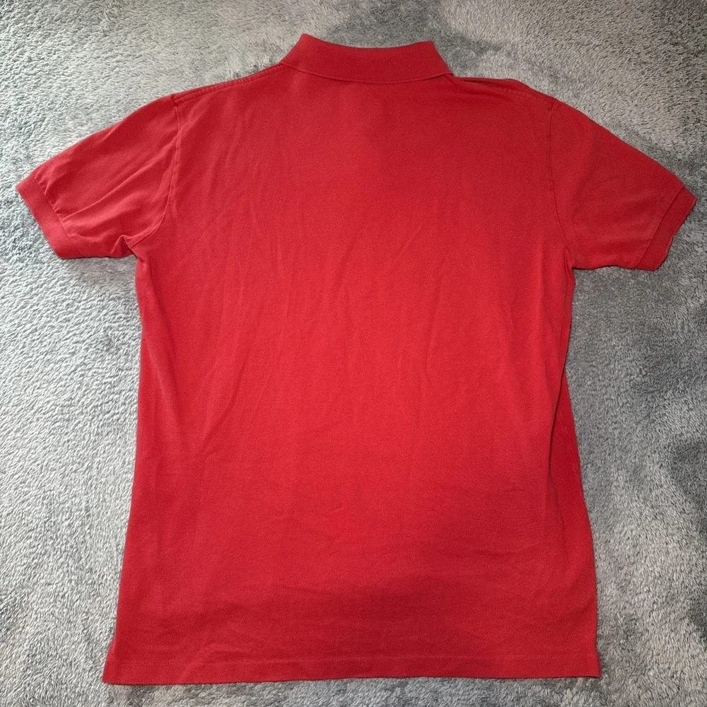 VTG 90s Polo Ralph Lauren Men's Medium Red Short Sleeve Polo Shirt Navy Pony